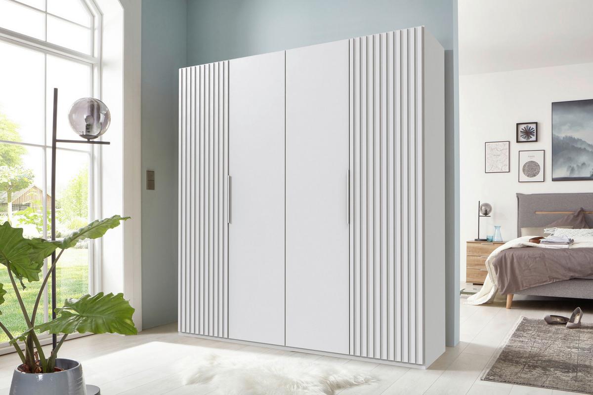 Drehtürenschrank Andorra Weiß B: 200 Cm - Weiß, MODERN, Holzwerkstoff (200/216/58cm) - MID.YOU