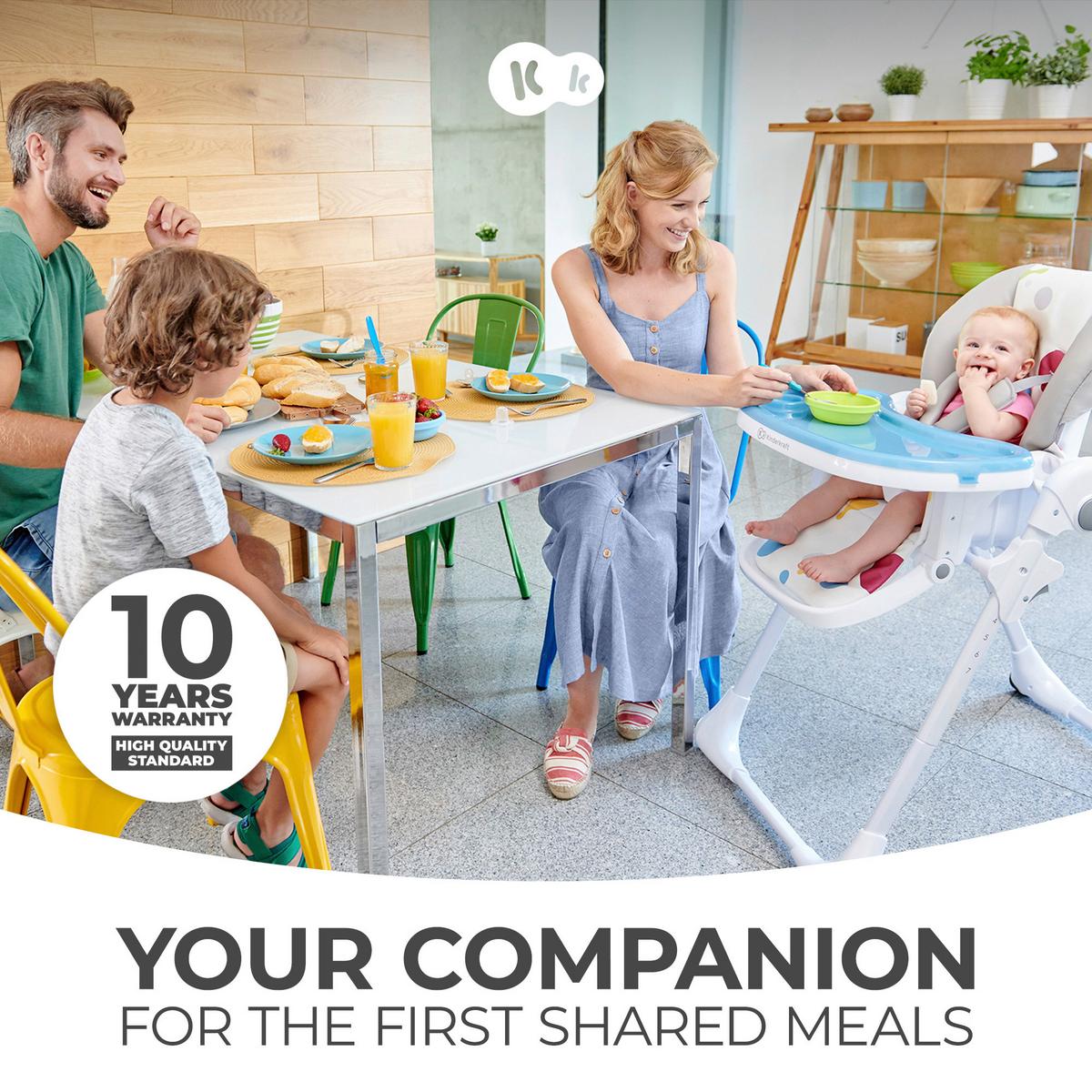 Hochstuhl Yummy Grau, B/H/T: 55,5x105x84,5cm - Grau, Basics (55.5/105/84.5cm) - Kinderkraft