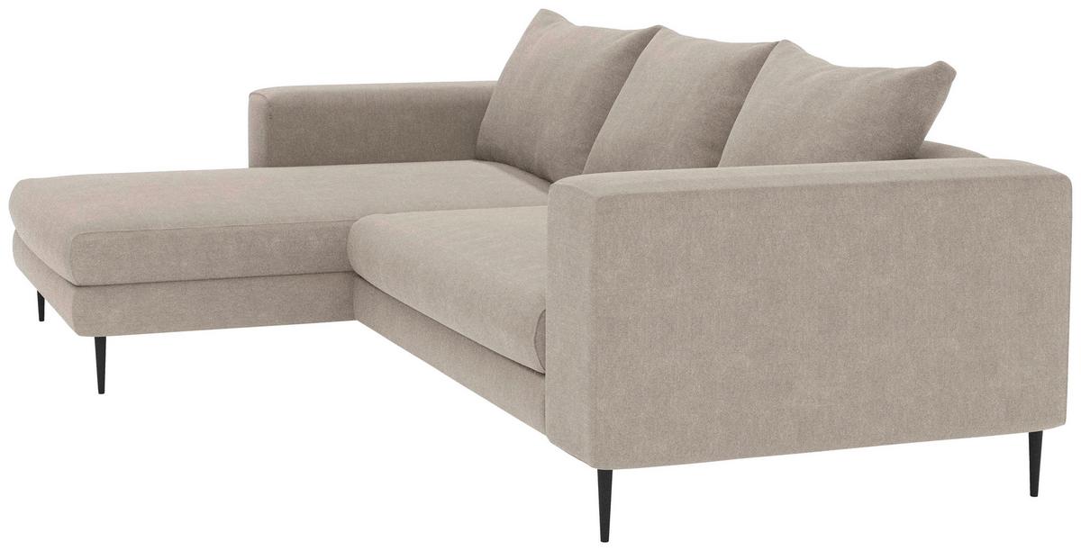 Eckschlafsofa Aurora Ii - Taupe/Schwarz, MODERN, Textil (170/315cm) - Trendmanufaktur