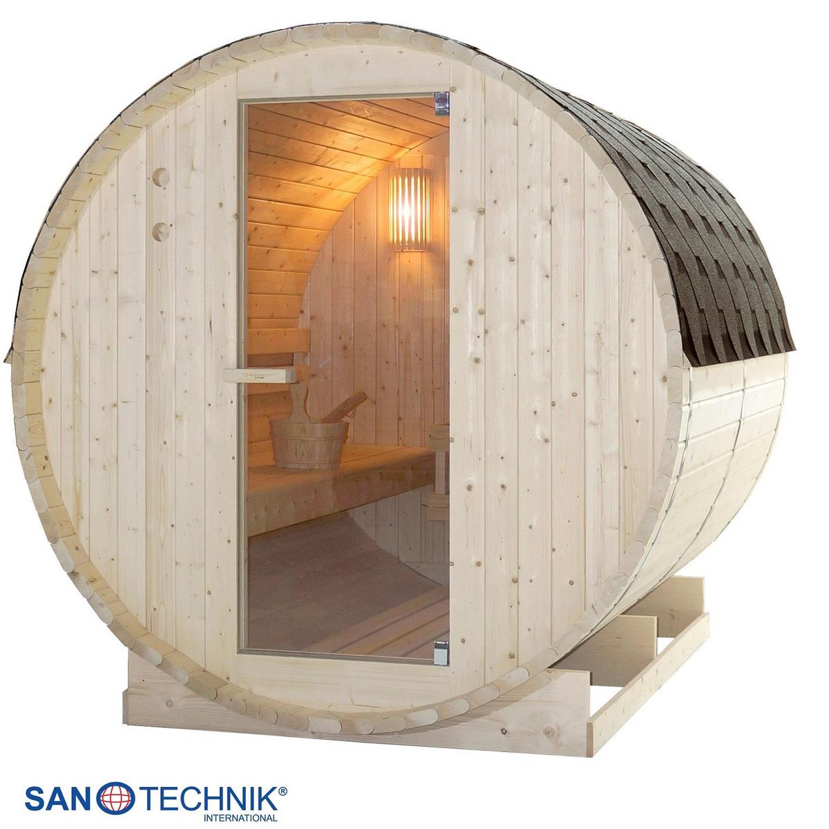 SAUNAFASS Tromsö Fichtefarben B: 220 cm - Fichtefarben, KONVENTIONELL, Glas/Holz (189/220/191,5cm) - Sanotechnik