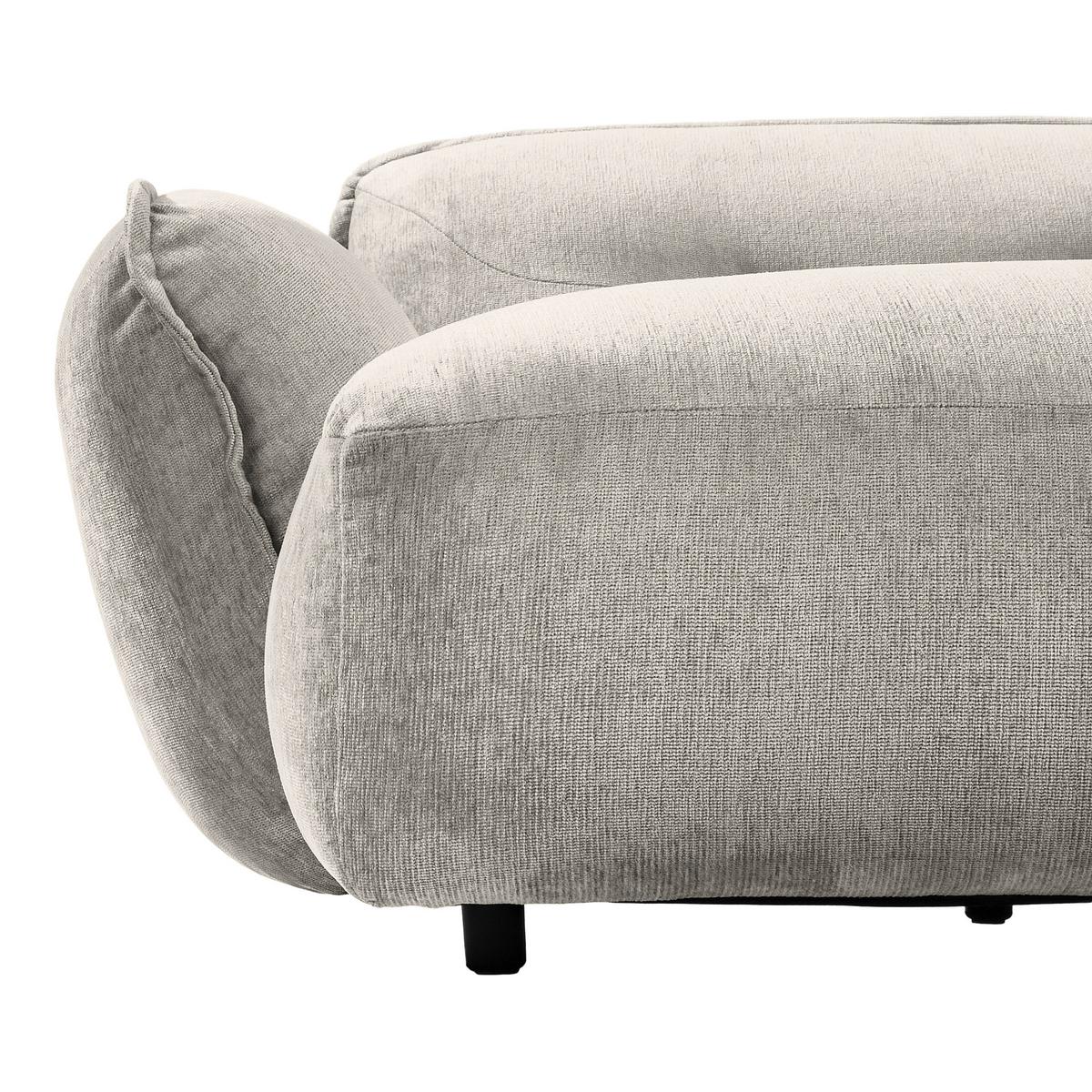 XXL-Sessel Fluffy, Silberfarben B: 182 cm - Silberfarben/Schwarz, MODERN, Textil (182/87/184cm) - Trendmanufaktur