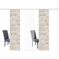 Flächenvorhang 3er Set Wallis - Naturfarben, Design, Textil (60/245cm) - Schmidt W. Gmbh