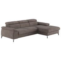 Ecksofa mit Schlaffunktion & Bettkasten Kitty Grau - Schwarz/Grau, Design, Textil (244/166cm) - Livetastic