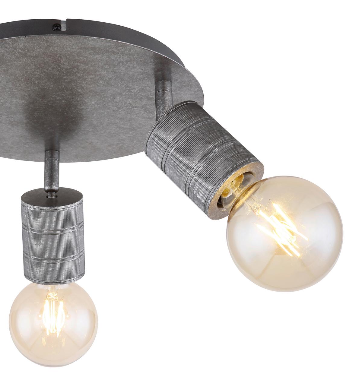 Strahler 3-Flammig Ø 28 cm - Silberfarben, Basics, Metall (28/16cm) - Globo