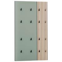 Garderobenpaneel Alexa 245+490 - Eichefarben/Grün, Design, Holzwerkstoff (73,5/109/2,6cm) - MID.YOU