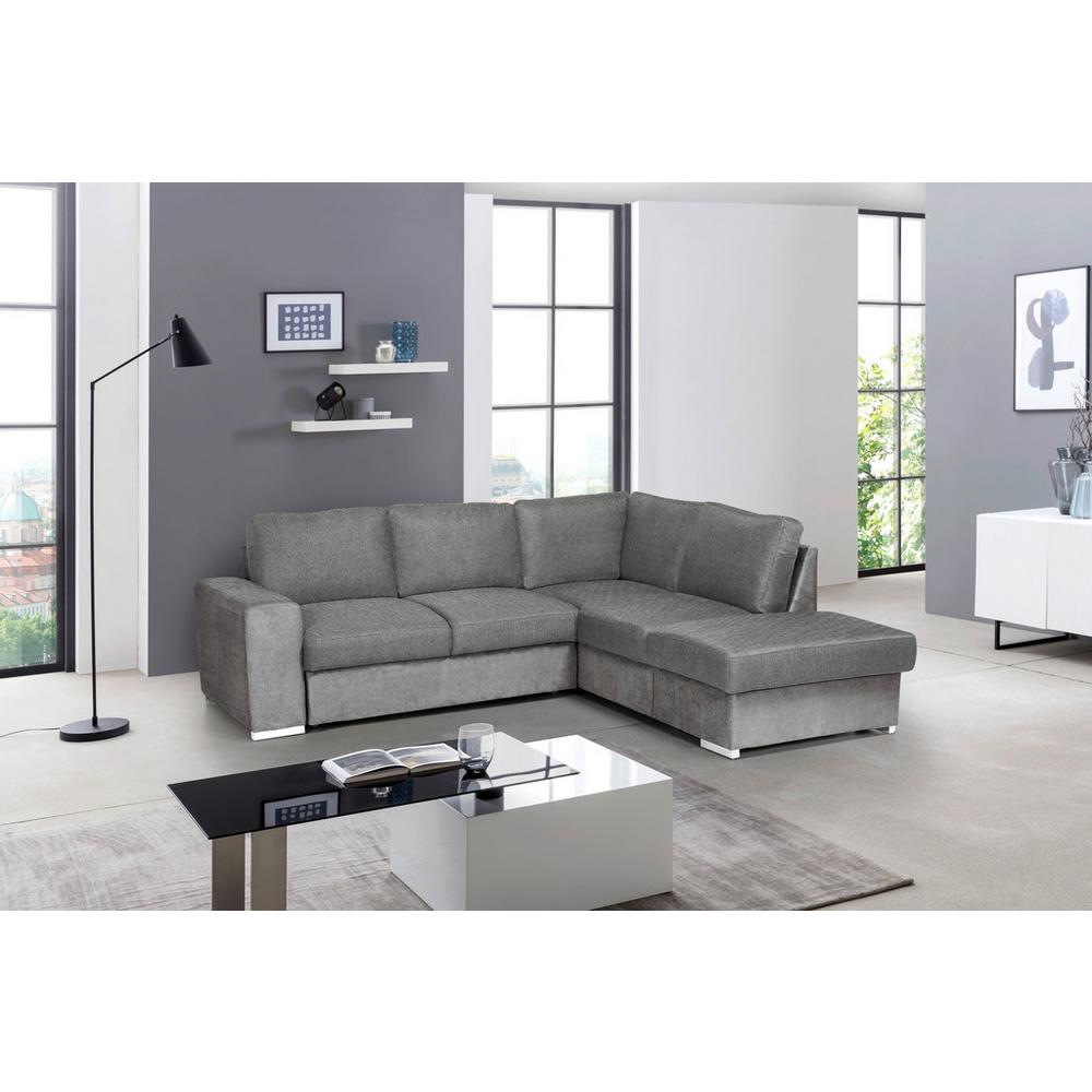 Rozkladacia Sedacia Súprava Eddi - Sivá, Pravý Roh