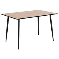 Jídelní stůl Wilma 120, dub - černá/barvy dubu, Moderní, kov/kompozitní dřevo (120/75/80cm)