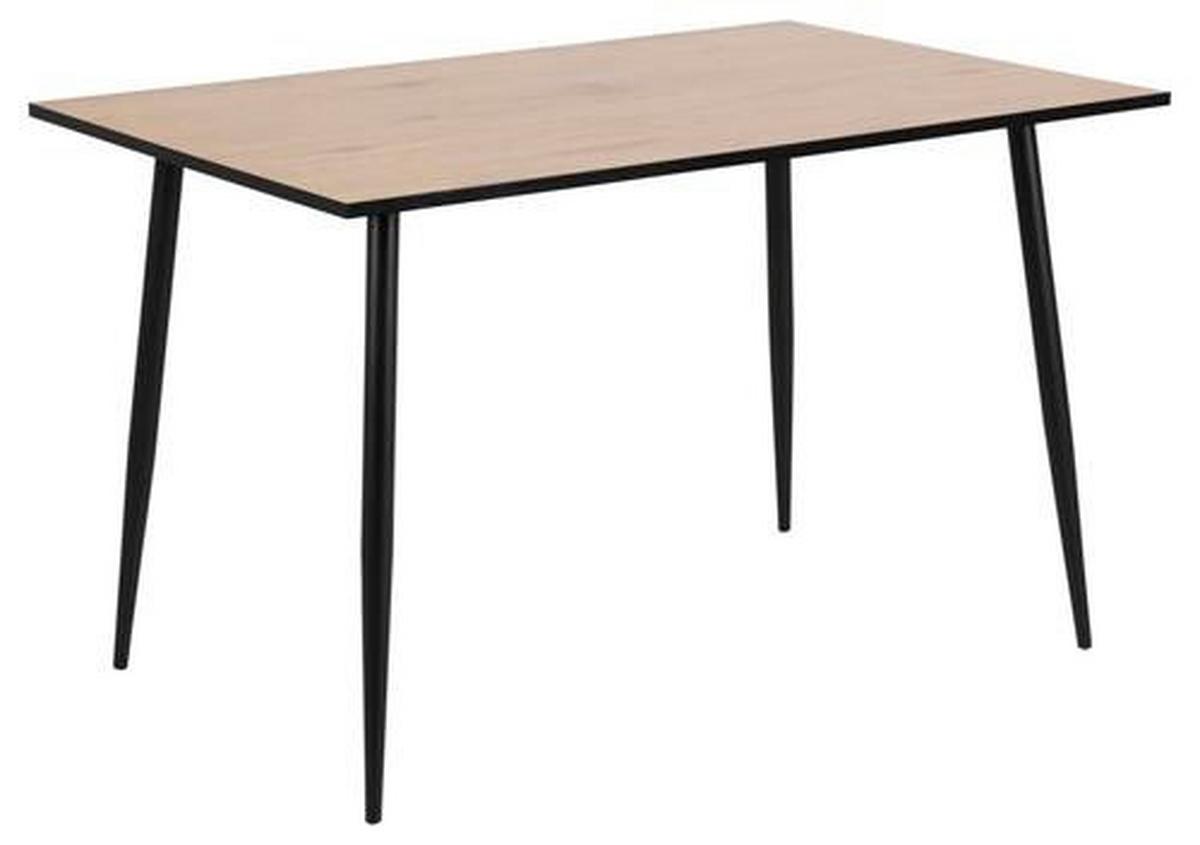 Jídelní stůl Wilma 120, dub - černá/barvy dubu, Moderní, kov/kompozitní dřevo (120/75/80cm)