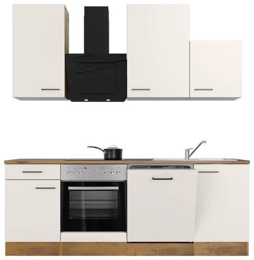 Küchenblock Avila Eichefarben/magnolie B: 220 Cm - Eichefarben/Magnolie, MODERN, Holzwerkstoff (220cm) - FlexWell