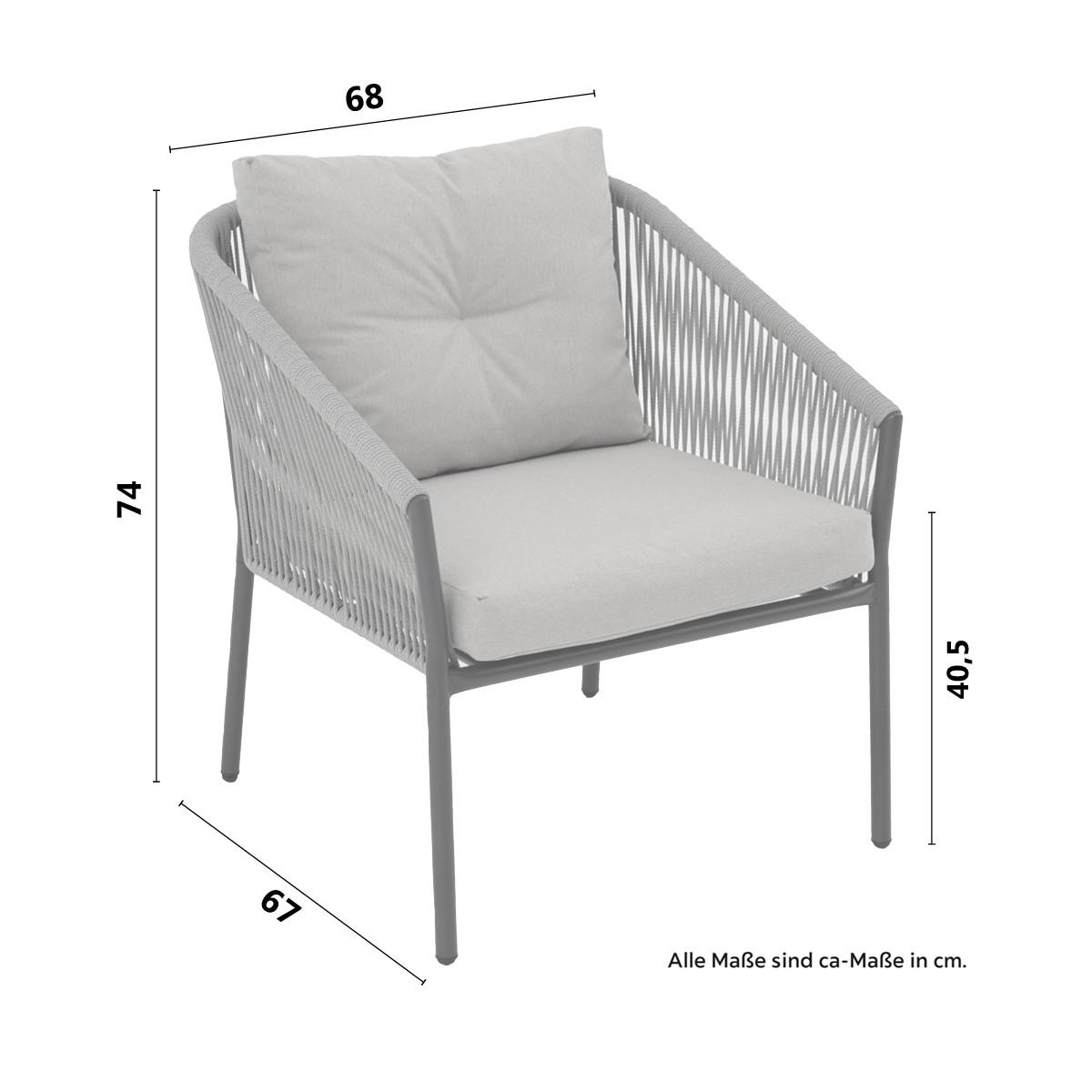 ZAHRADNÍ SADA REINI - šedá/tmavě šedá, Moderní, kov/textil (120/74/68cm) - Mömax