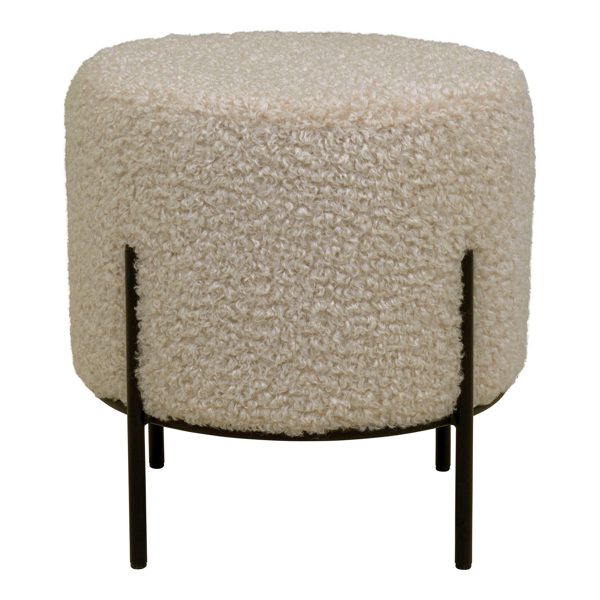 Hocker Alford Schwarz Beige B: 35,5cm - Beige/Schwarz, Design, Textil/Metall (35.5/37cm)