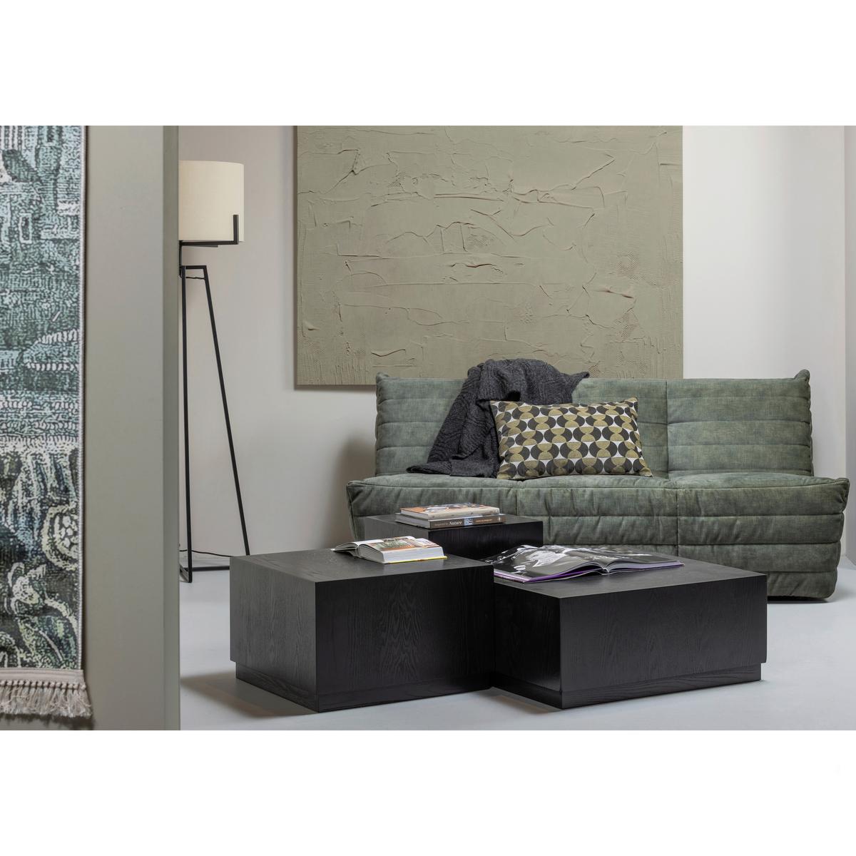 Beistelltischset Pim Schwarz 3-Teilig - Schwarz, Design, Holzwerkstoff - Livetastic