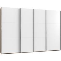 Schwebetürenschrank 350cm Level, Weiß/eiche Dekor - Eichefarben/Alufarben, MODERN, Holzwerkstoff (350/236/65cm) - MID.YOU