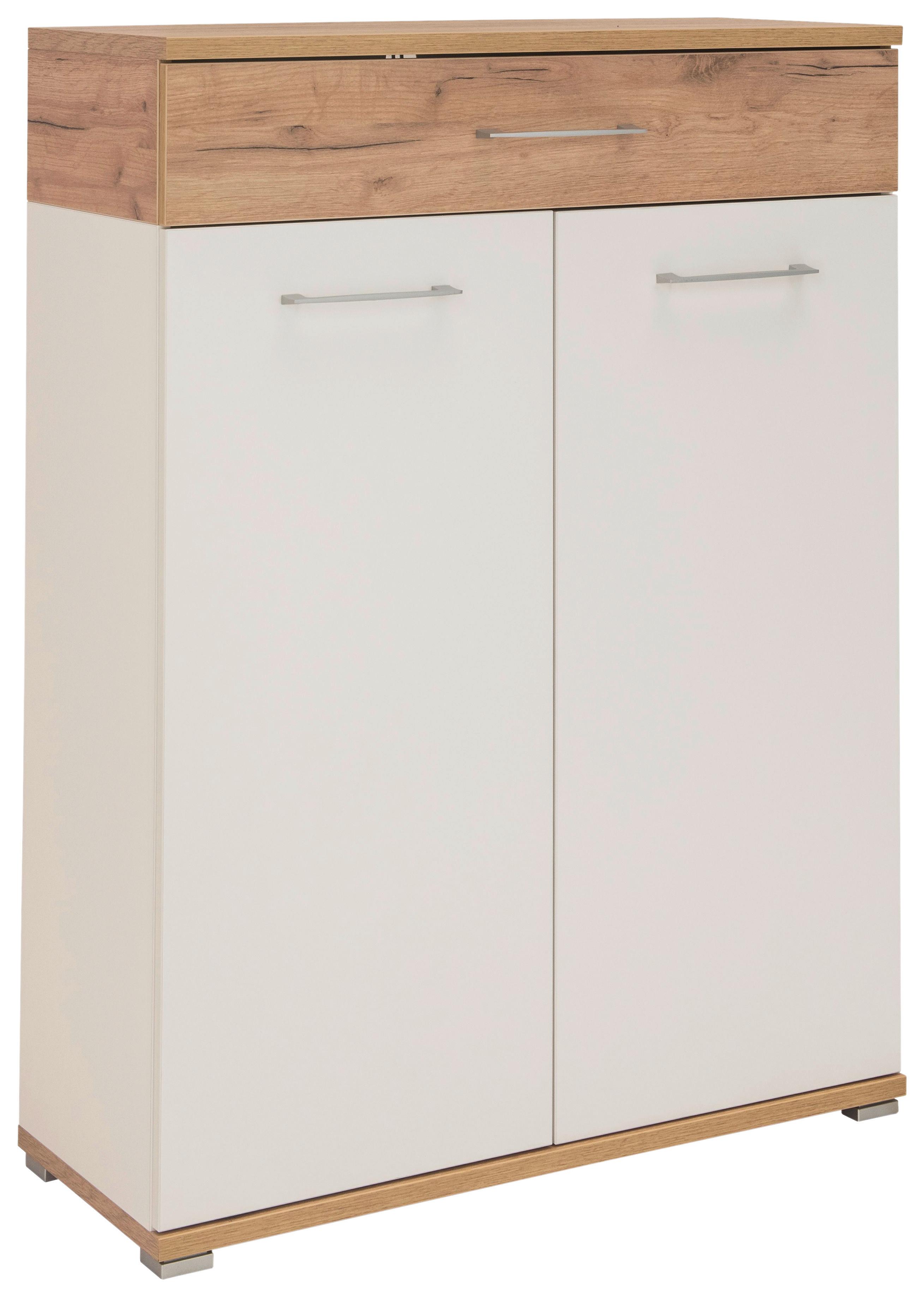 Schuhschrank Gw-topix Weiß/ Eiche Dekor 2-Türig B: 89 Cm