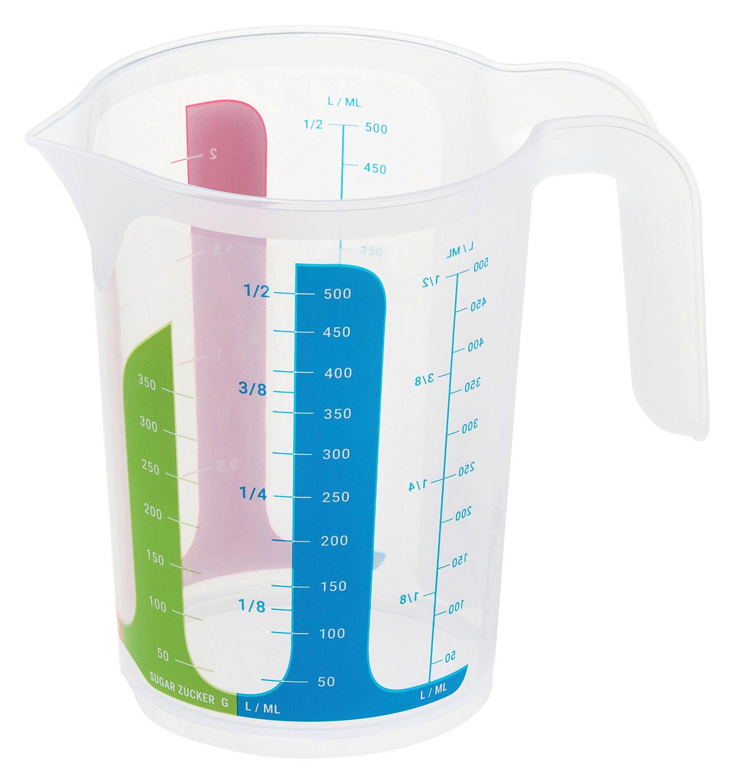 Messbecher Fia Inhalt max. 500 ml - Blau/Klar, KONVENTIONELL, Kunststoff (14/12,4cm)