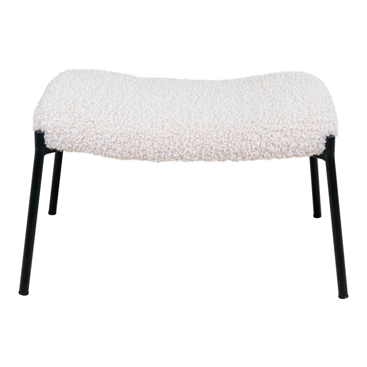 Hocker Glasgow Weiß, B/H/T: 63x39x42,5cm - Schwarz/Weiß, Basics, Textil (63/39/42.5cm)