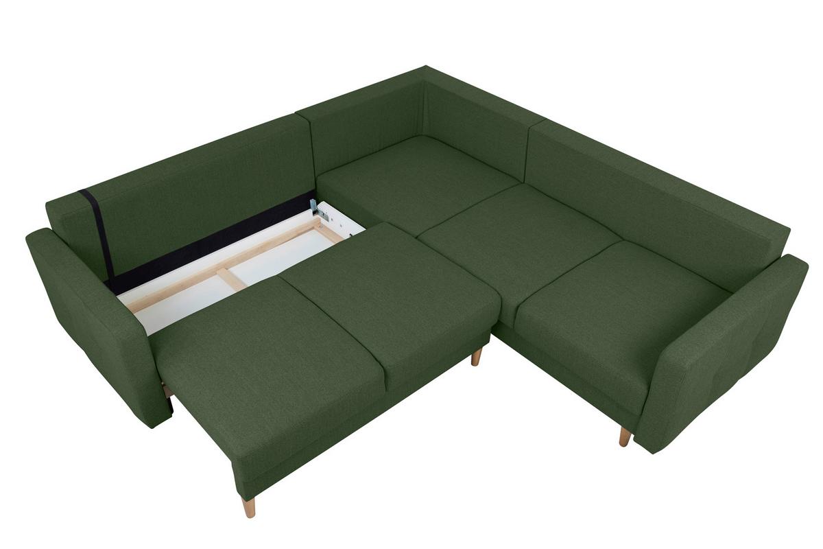 Ecksofa Noret, Grün S: 242x242 Cm - Buchefarben/Grün, Design, Textil (242/242cm) - MID.YOU