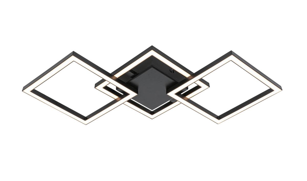 STROPNÉ LED SVIETIDLO RAUTA - čierna, Modern, plast (63/27,5/4,5cm) - Mömax