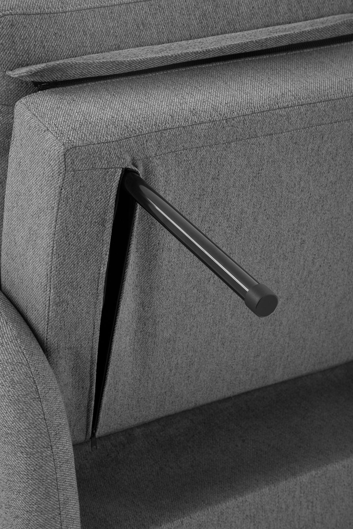 Rozkladacia pohovka COSMO, tmavosivá, max. 240 kg - čierna/tmavosivá, Design, textil/plast (140/94/95cm) - Livetastic