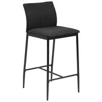 Barhocker mit Lehne Gepolstert Demina Schwarz - Schwarz/Grau, KONVENTIONELL, Textil/Metall (41/90,5/48,5cm) - MID.YOU