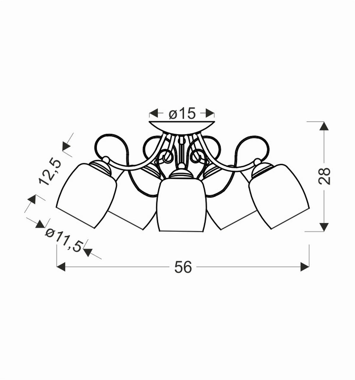 Deckenleuchte 35-79251 - Weiß, KONVENTIONELL, Metall (56/56/28cm)