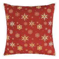 DEKORAČNÝ VANKÚŠ SNOWFLAKE - zlatá/červená, textil (45/45cm) - Mömax