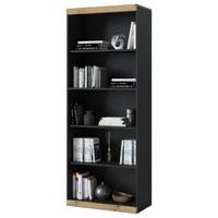 Regal Turino B: 75,8 Cm - Anthrazit/Eiche Artisan, Trend, Holzwerkstoff (75,8/196,5/39,9cm)