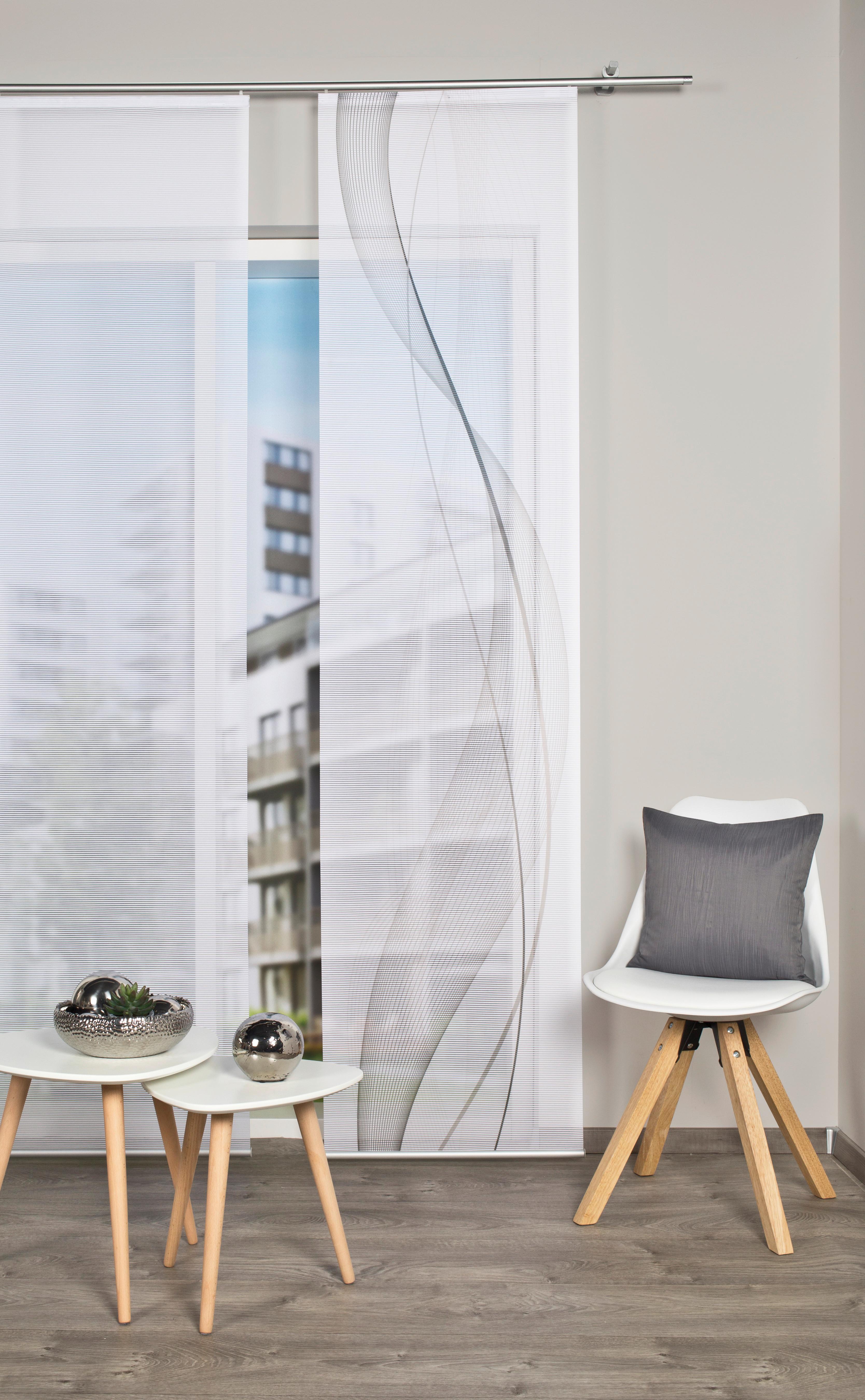 Flächenvorhang Grau B: 60 Cm - Grau, Design, Textil (60/260cm)
