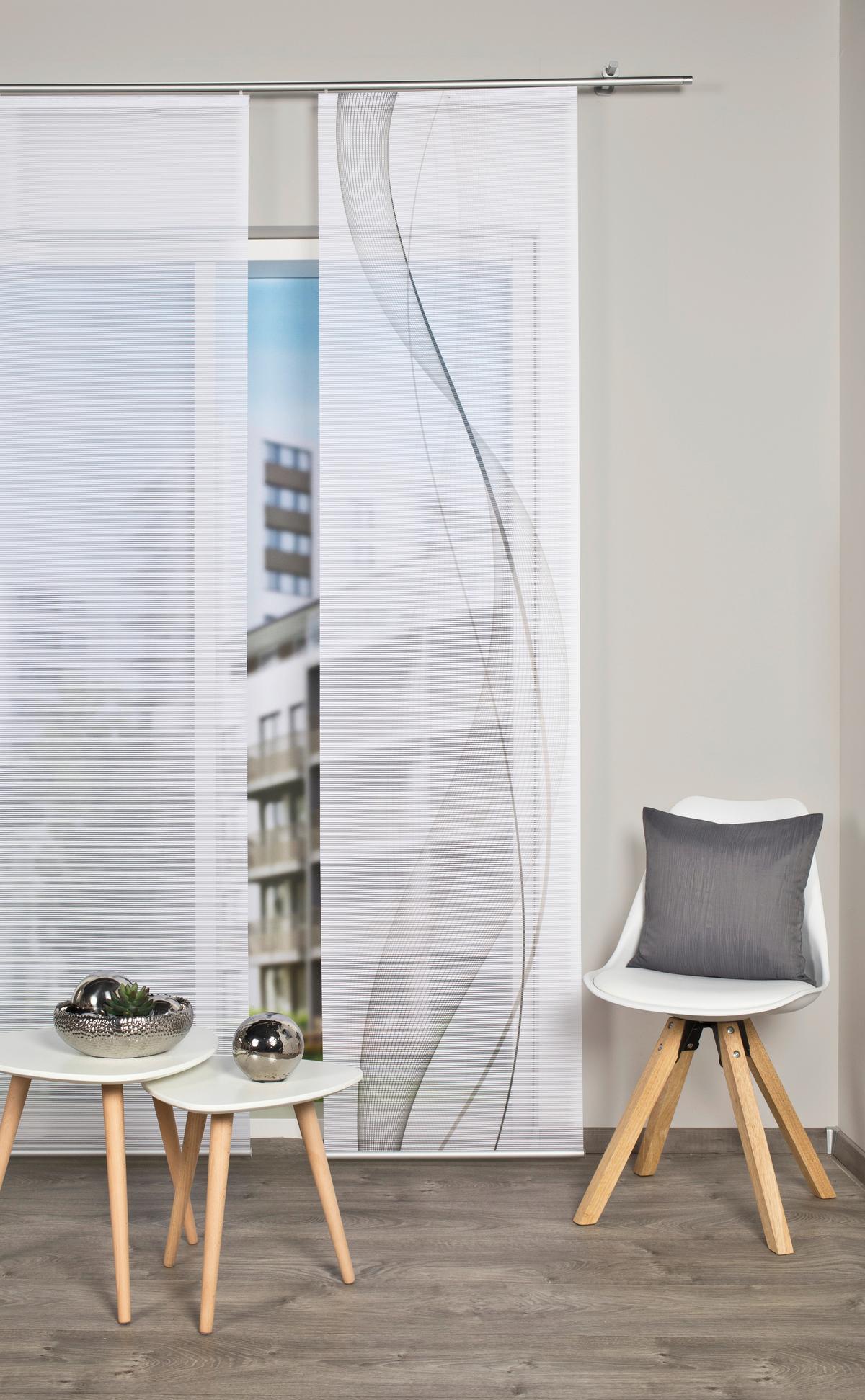 Flächenvorhang Grau B: 60 Cm - Grau, Design, Textil (60/260cm)