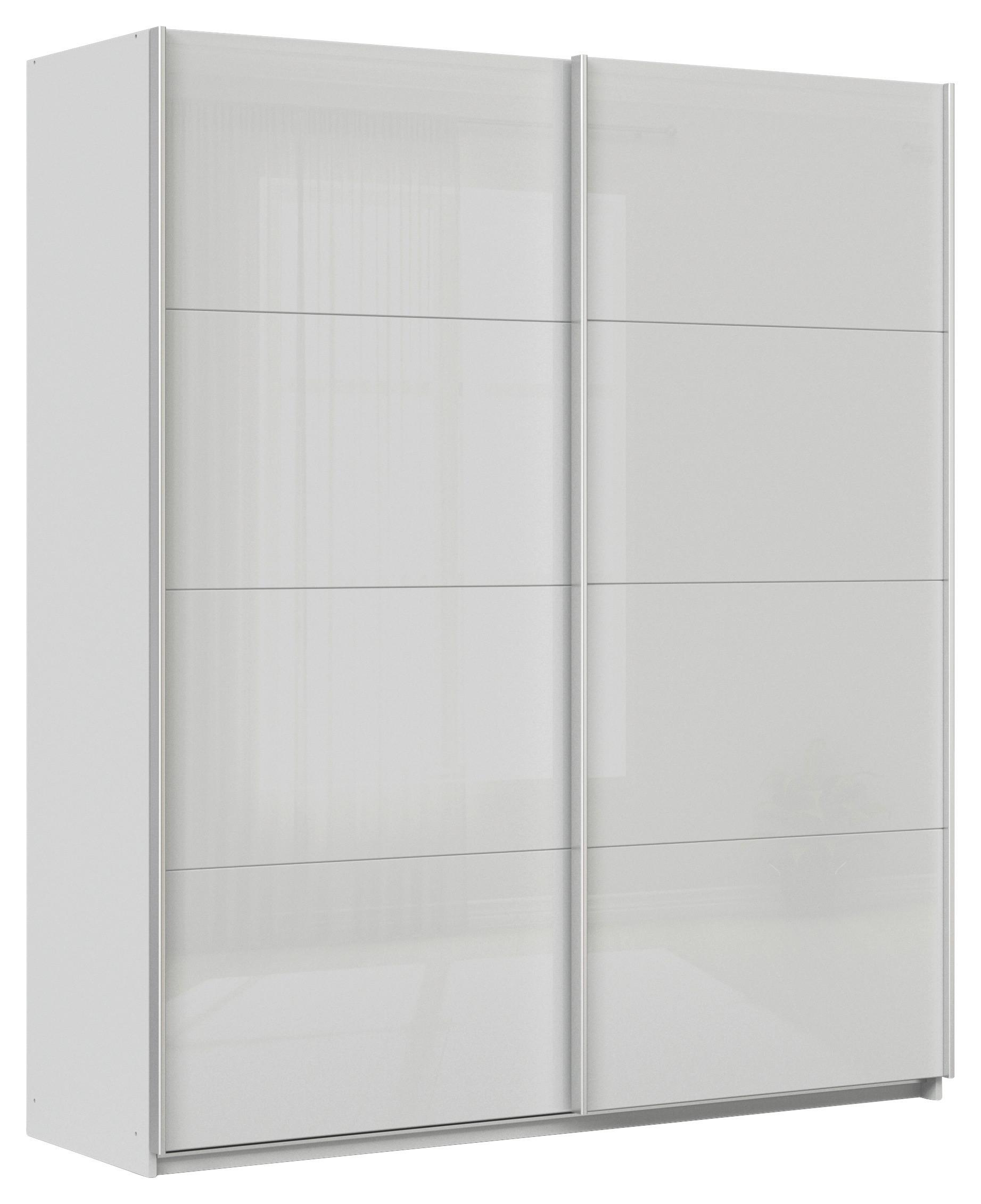 Schwebetürenschrank B: 181cm Feldkirch Seidengrau - Grau Hochglanz/Hellgrau, MODERN, Glas/Holzwerkstoff (181/210/62cm)