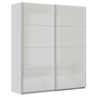 Schwebetürenschrank B: 181cm Feldkirch Seidengrau - Grau Hochglanz/Hellgrau, MODERN, Glas/Holzwerkstoff (181/210/62cm)