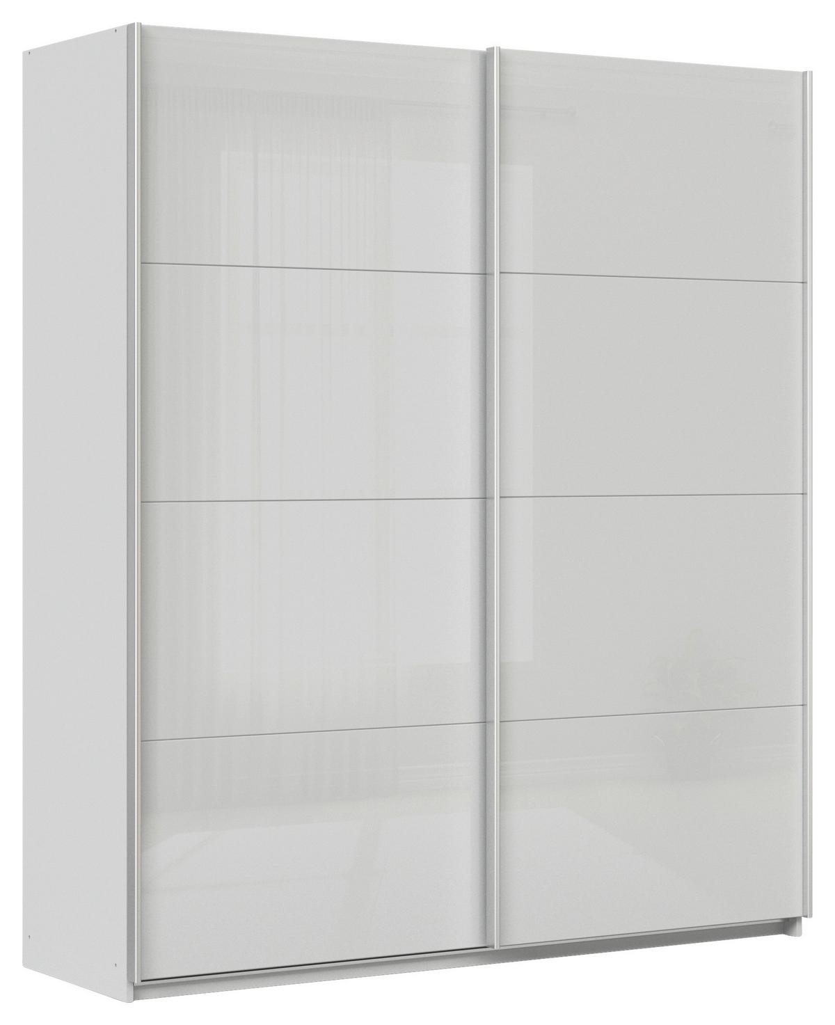 Schwebetürenschrank B: 181cm Feldkirch Seidengrau - Grau Hochglanz/Hellgrau, MODERN, Glas/Holzwerkstoff (181/210/62cm)