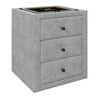 Nachtkästchen Brisbane II mit Induktionsladezone B: 49,5cm - Hellgrau, Trend, Glas/Holzwerkstoff (49,5/56,5/46cm) - Sembella
