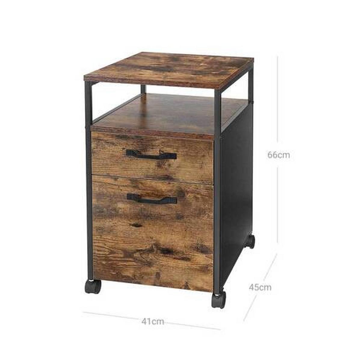 Rollcontainer Iron B: 45 cm Braun/Schwarz - Schwarz/Braun, Basics, Holzwerkstoff (45/66/41cm) - Boxxx