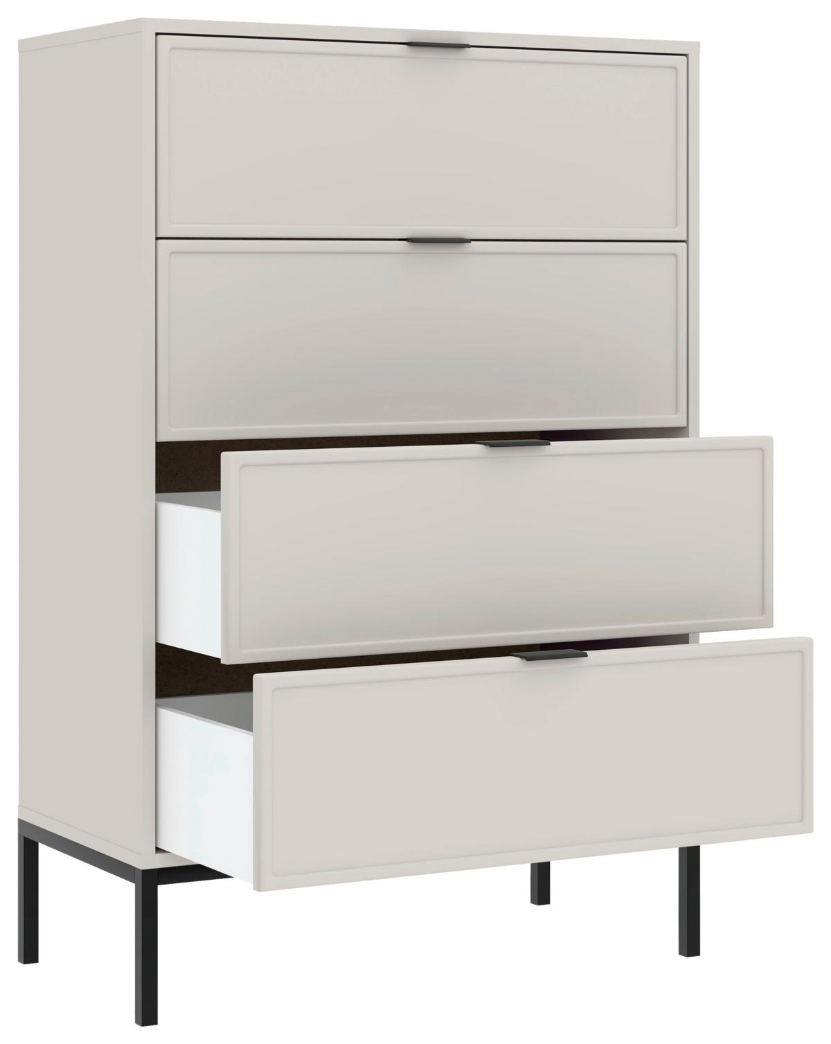 Kommode Deco Schwarz/Kaschmir B: 75,9cm - Kaschmir/Schwarz, Design, Holzwerkstoff/Metall (75,9/115,5/40cm) - MID.YOU