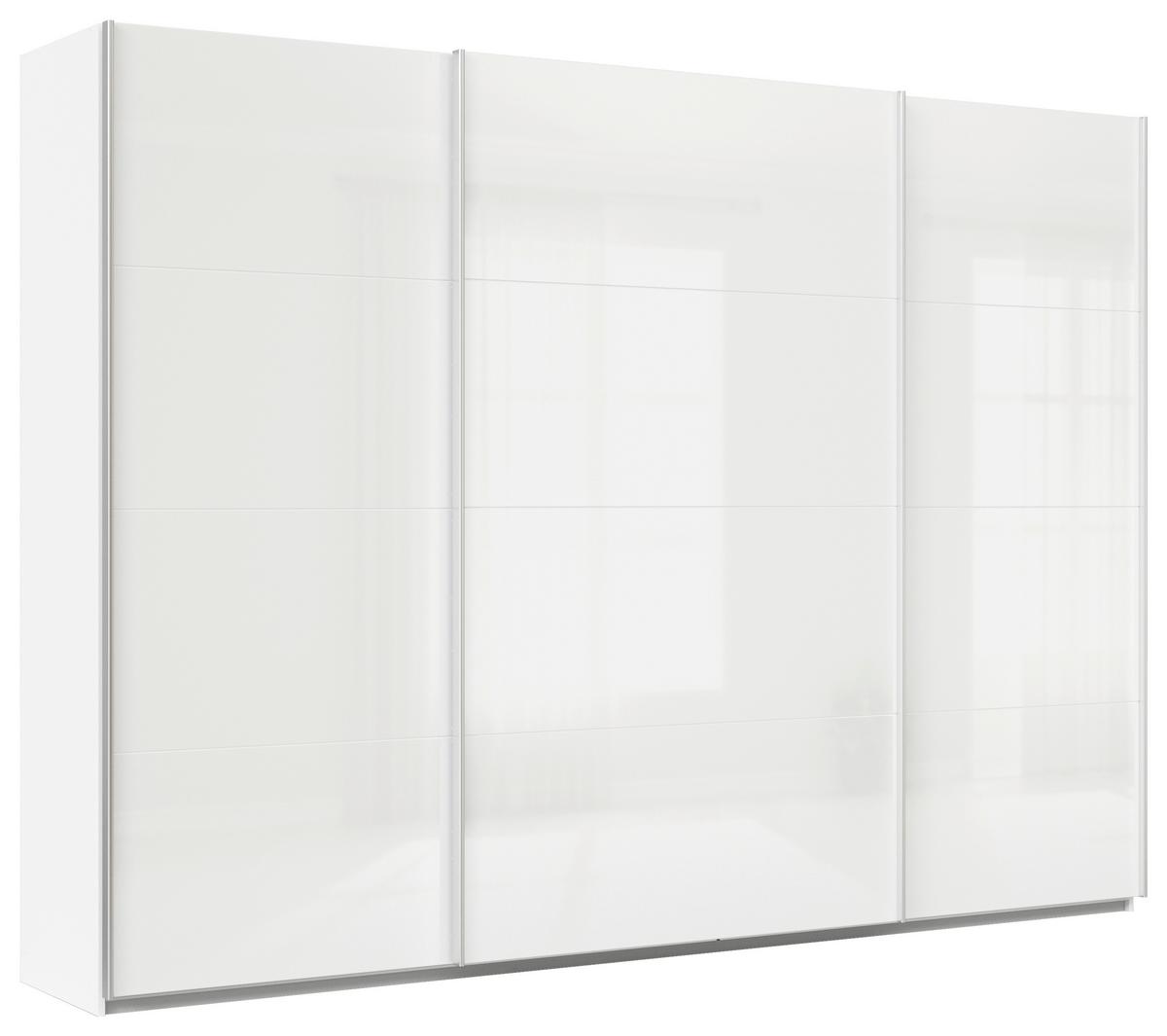 Tolóajtó Szekrény Feldkirch 315/229/62cm - magasfényű fehér/fehér, Modern, faalapú anyag (315/229/62cm)