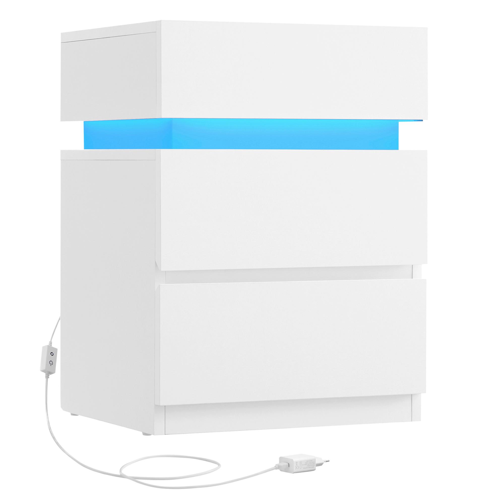 Nachttisch Weiß B: 40 Cm - Weiß, Trend, Holzwerkstoff (40/55/35cm) - MID.YOU