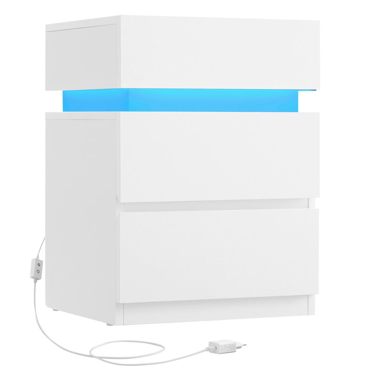 Nachttisch Weiß B: 40 cm - Weiß, Trend, Holzwerkstoff (40/55/35cm) - MID.YOU