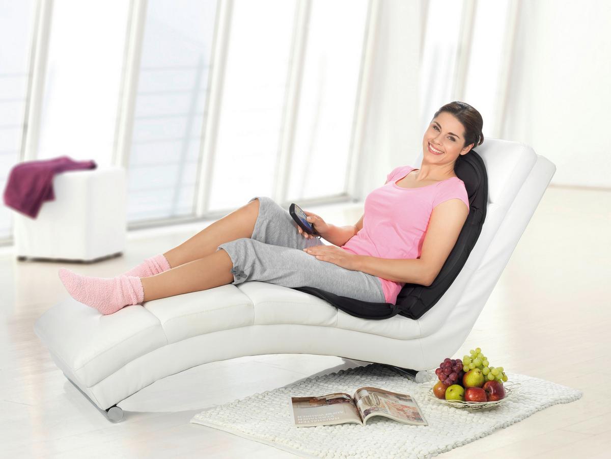 Massage-sitzauflage Wärmefunktion 4 Zonen - Schwarz, Basics, Textil (109/49/5cm)