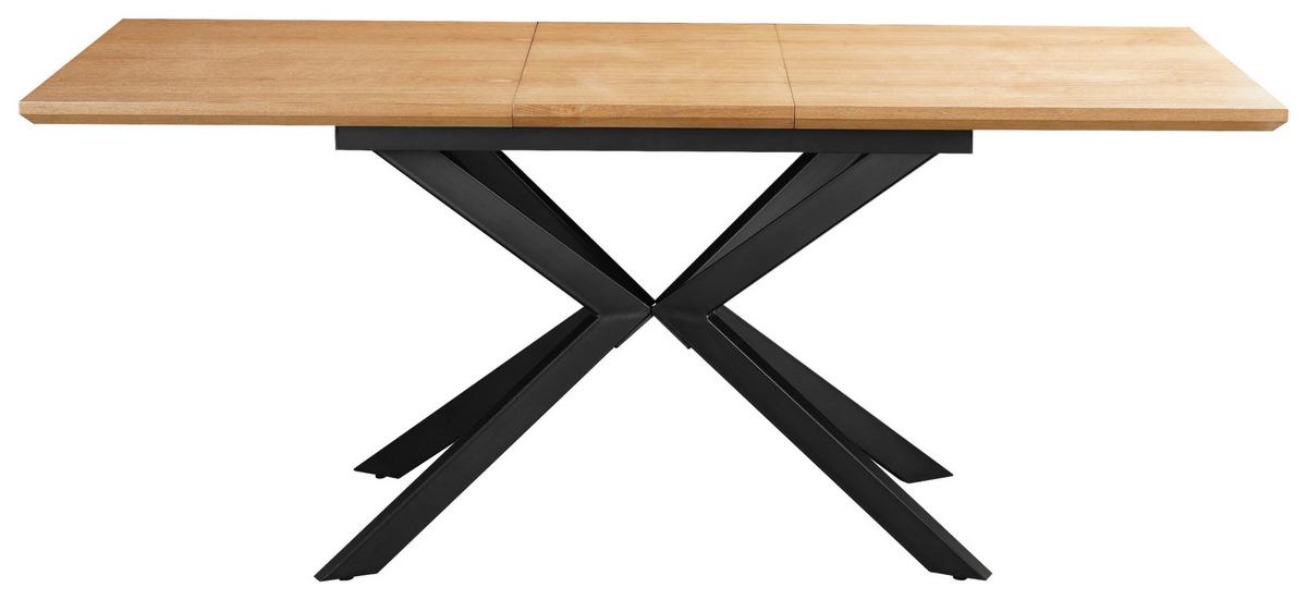 Esstisch Elena - Schwarz/Naturfarben, MODERN, Holzwerkstoff/Metall (140/80/76cm) - MID.YOU