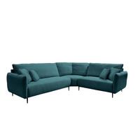 Ecksofa Vanilla Petrol S: 294x256 cm - Petrol/Schwarz, Design, Textil (294/256cm) - Livetastic
