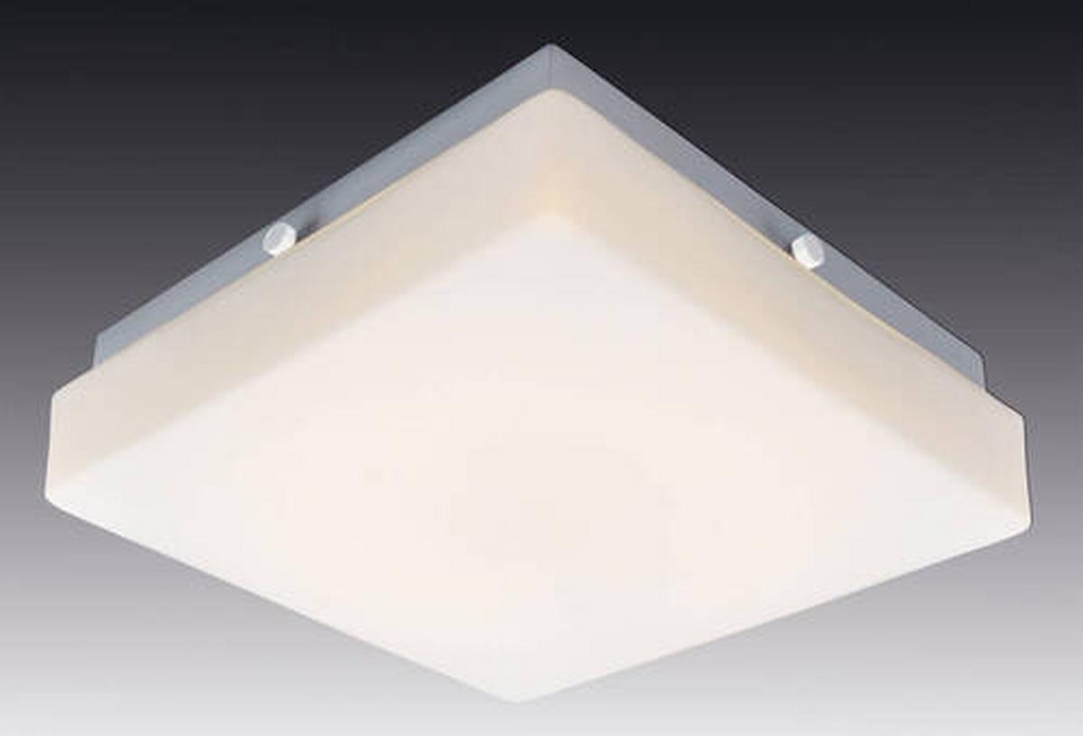 LED-Deckenleuchte L: 25 cm mit Milchglas - Weiß, Basics, Glas/Metall (25/25/8cm) - Näve