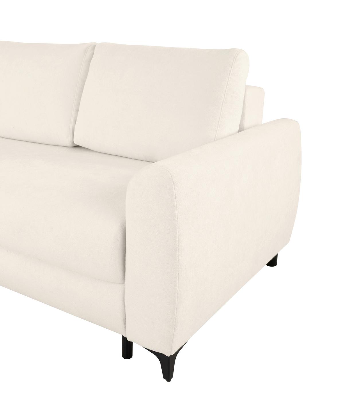 Ecksofa Moli, Creme S: 236x148 cm - Creme/Schwarz, Design, Textil (236/148cm) - MID.YOU