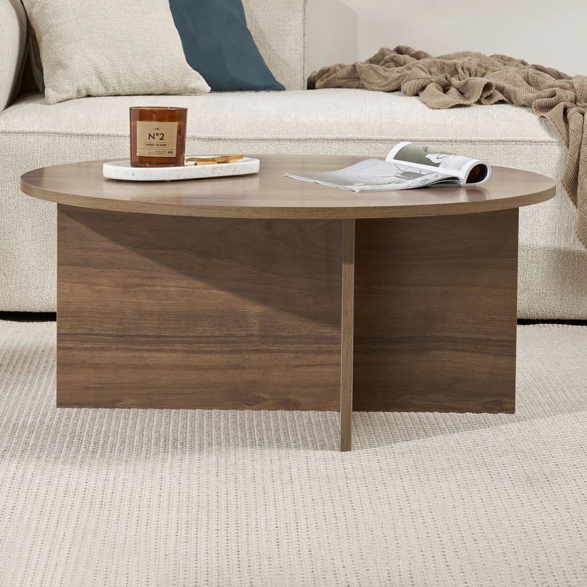 COUCHTISCH Soleil Walnussfarben L: 90cm - Walnussfarben, Design, Holzwerkstoff (90/90/40cm) - MID.YOU