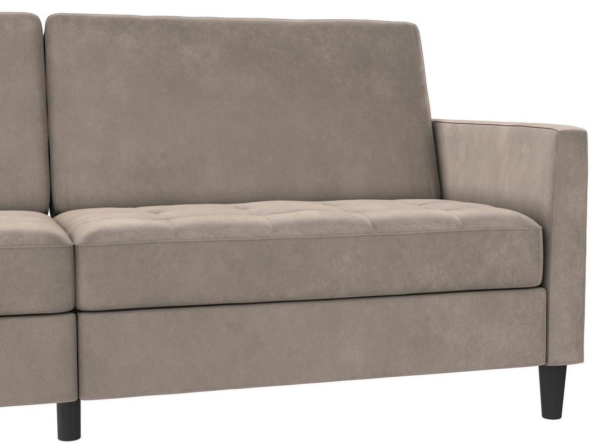 Schlafsofa Palermo Taupe, mit Schlaffunktion - Taupe/Schwarz, Basics, Textil (207/86/86cm) - Livetastic