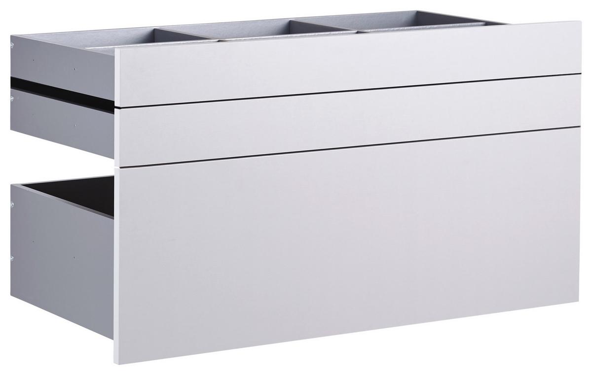 Schubladeneinsatz Unit Hellgrau B: 91 cm 3 Fächer - Hellgrau, MODERN, Holzwerkstoff (91/50,3/47cm) - Ondega