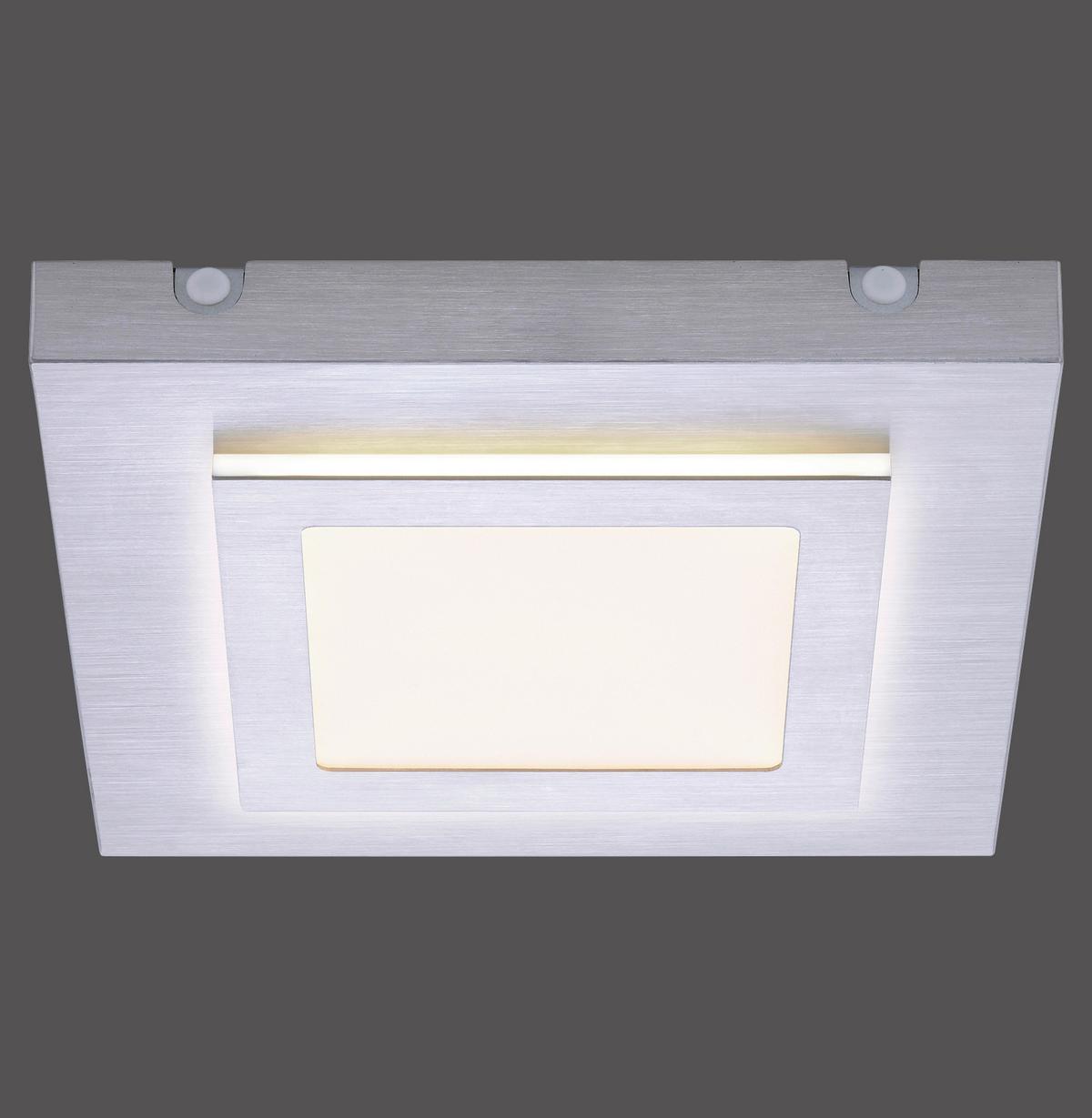 LED-Deckenleuchte, 3000k 6723-95 - Alufarben, Basics, Kunststoff/Metall (30/30/4,5cm)