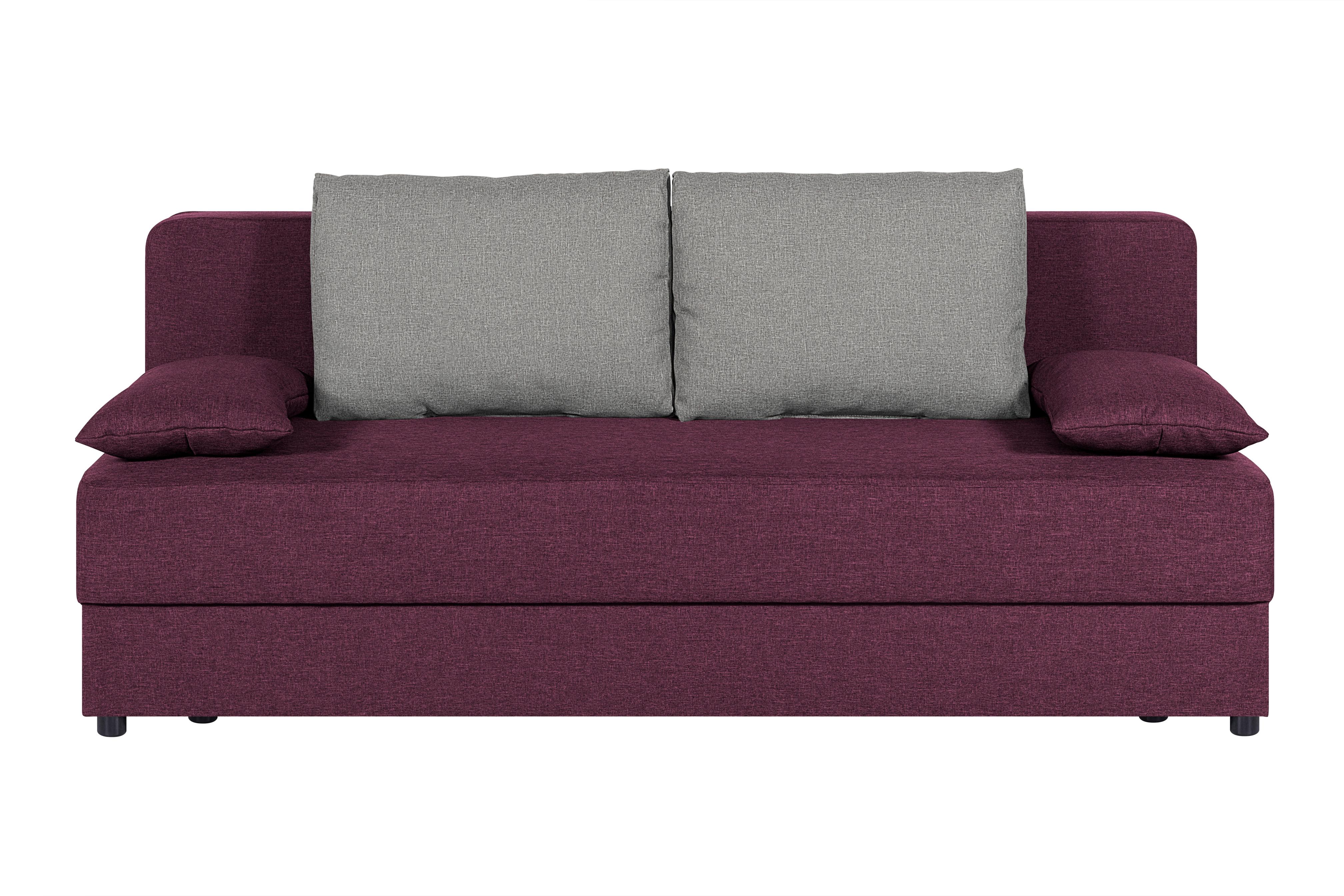 Schlafsofa Nele Lila B: 193 cm - Lila, Design, Holzwerkstoff/Textil (193/82/80cm) - P & B