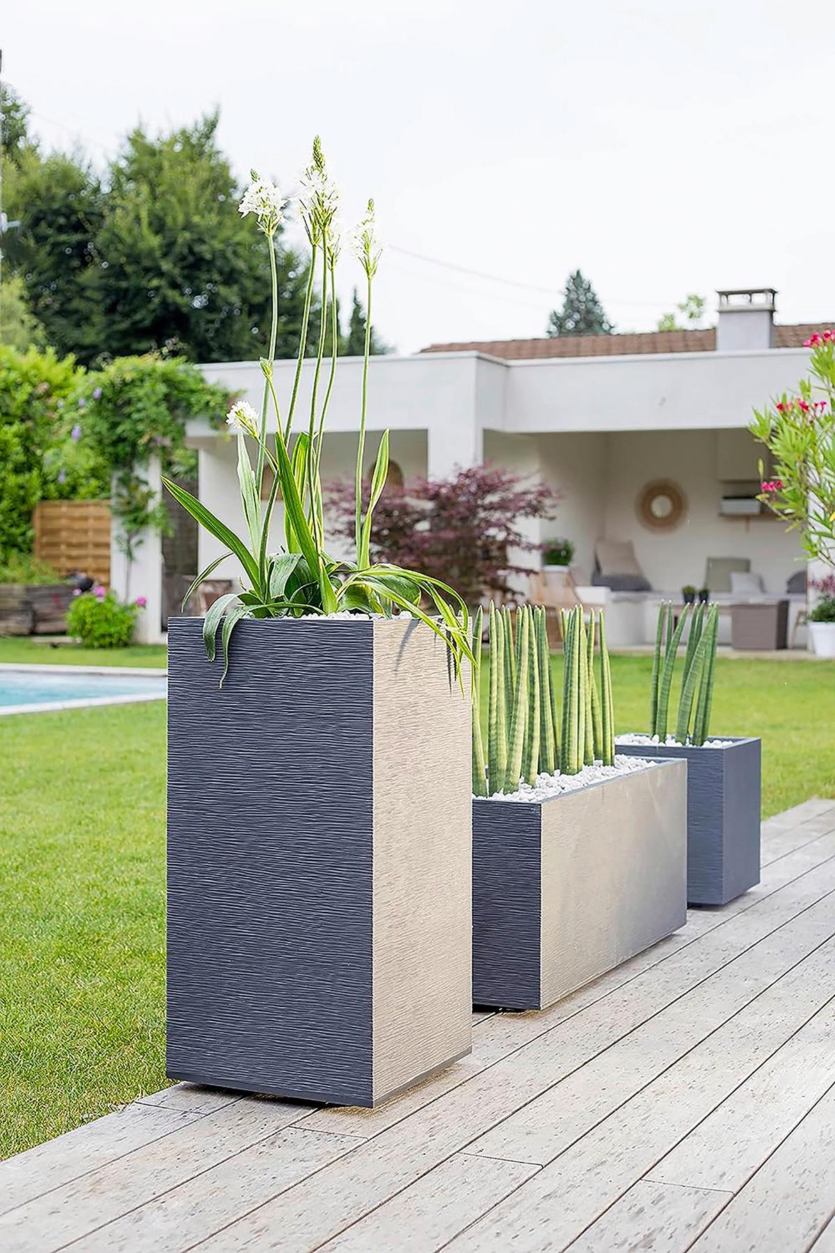 Pflanztopf Kunststoff In- Und Outdoor Graphit - Graphitfarben, Basics, Kunststoff (100/43/40cm)