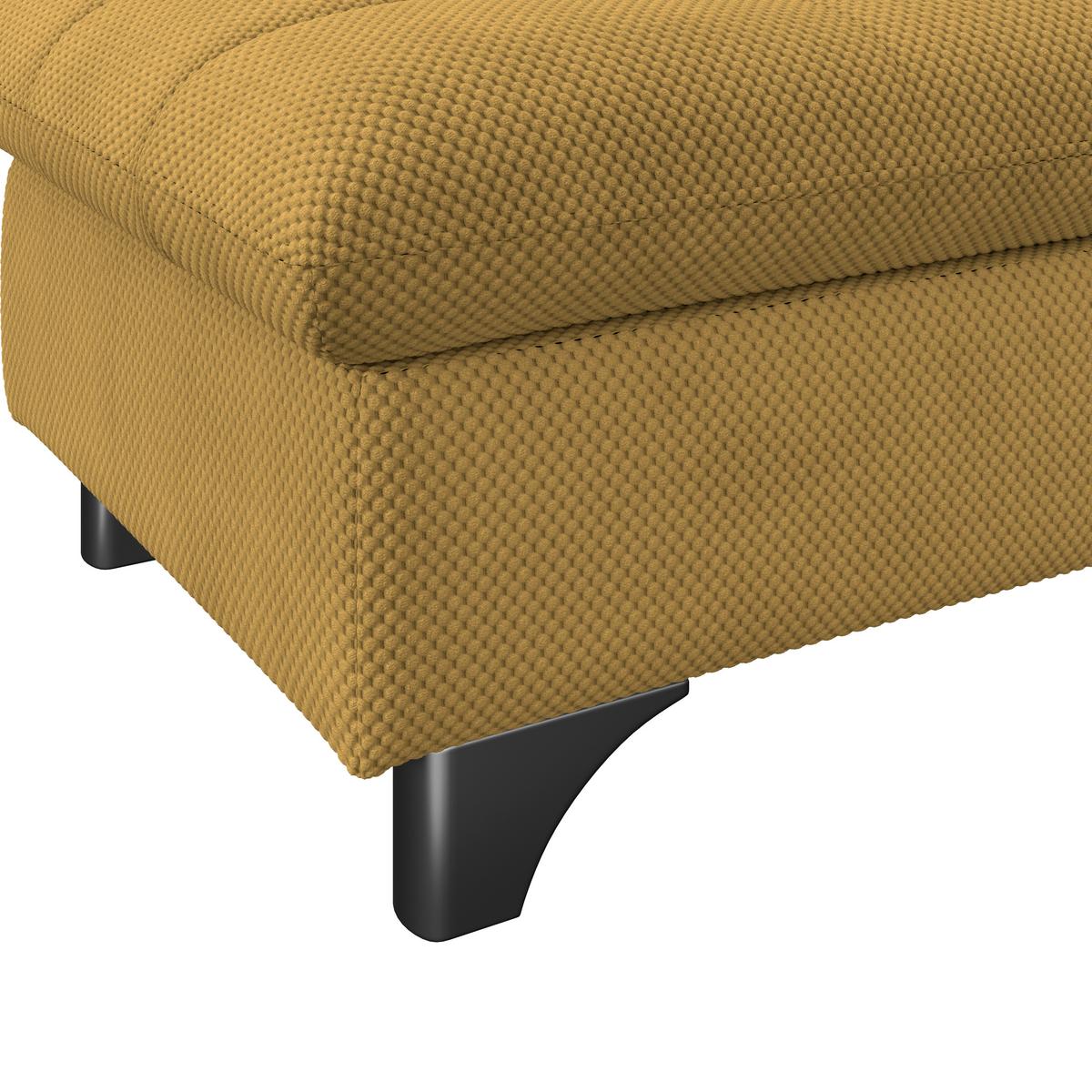 Hocker Gemini Senfgelb, B: 108cm - Chromfarben/Senfgelb, KONVENTIONELL, Textil (108/46/108cm)